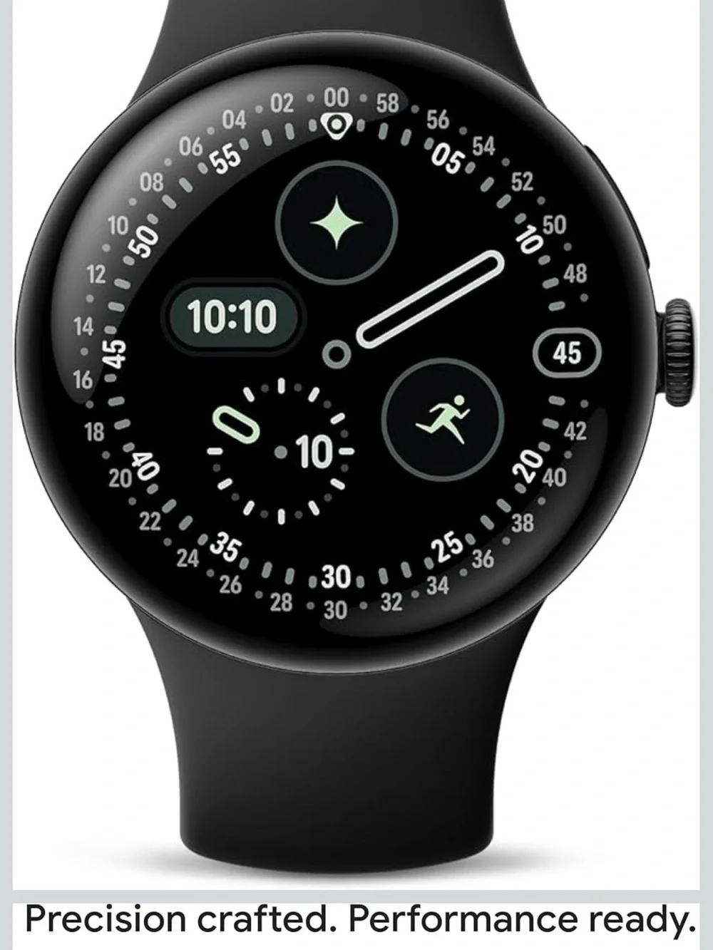 Google Pixel Watch - Black Round Smartwatch with Black Band (Boxed Image)